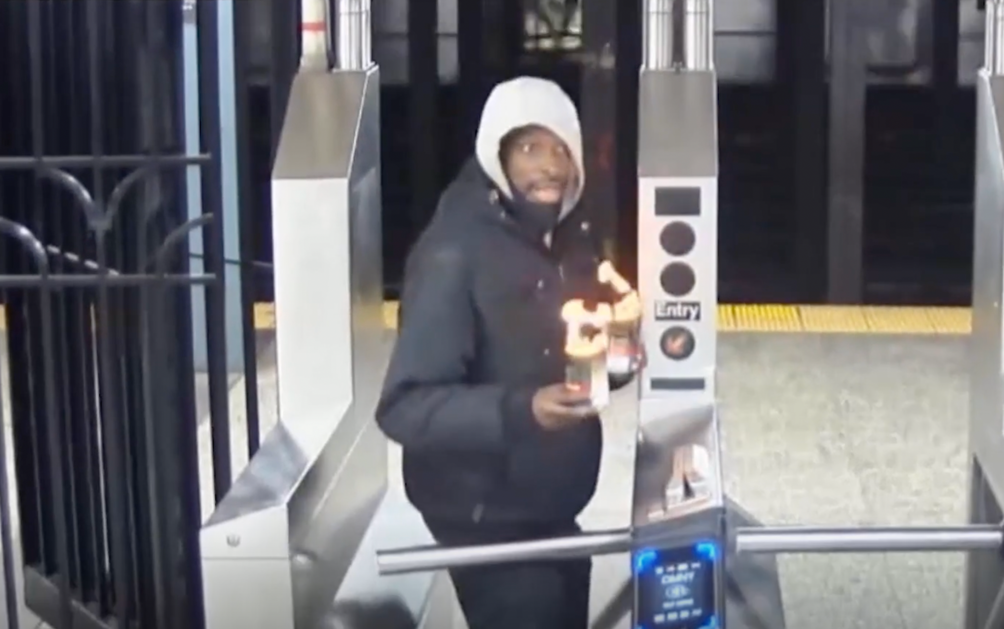 Nile Taylor, was arrested and charged with eight crimes on Saturday after throwing a cup of liquid on fire at a subway rider