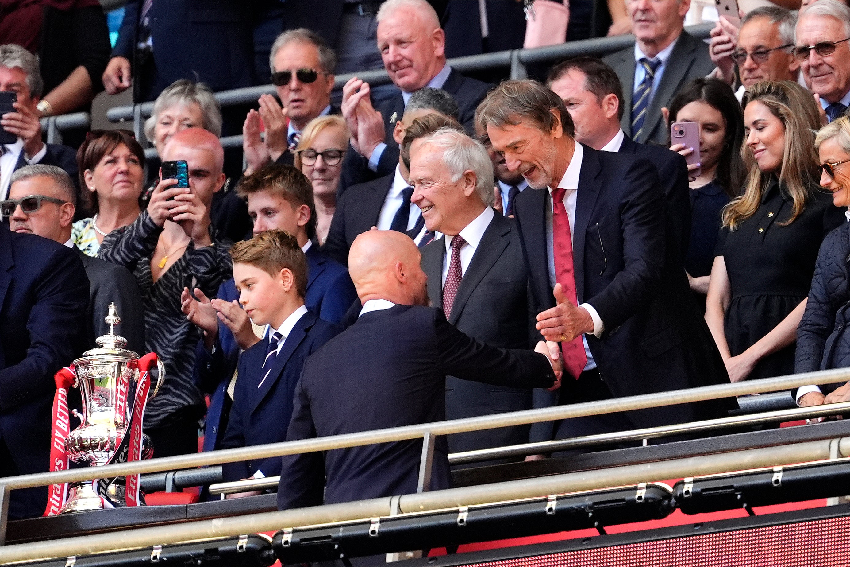 Sir Jim Ratcliffe and Erik ten Hag were civil but not exactly warm after Manchester United’s FA Cup win