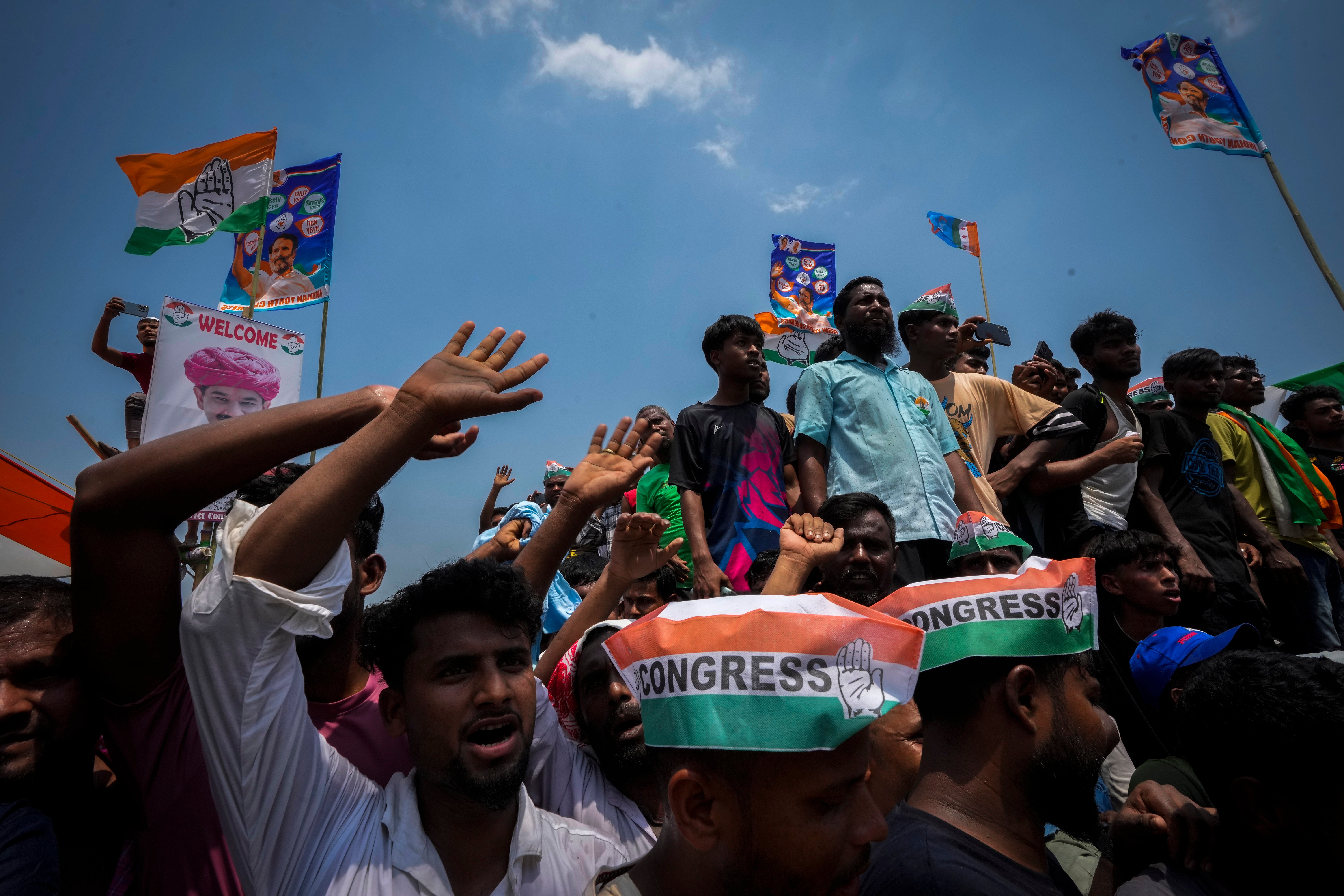 A Congress party rally in Dhubri district