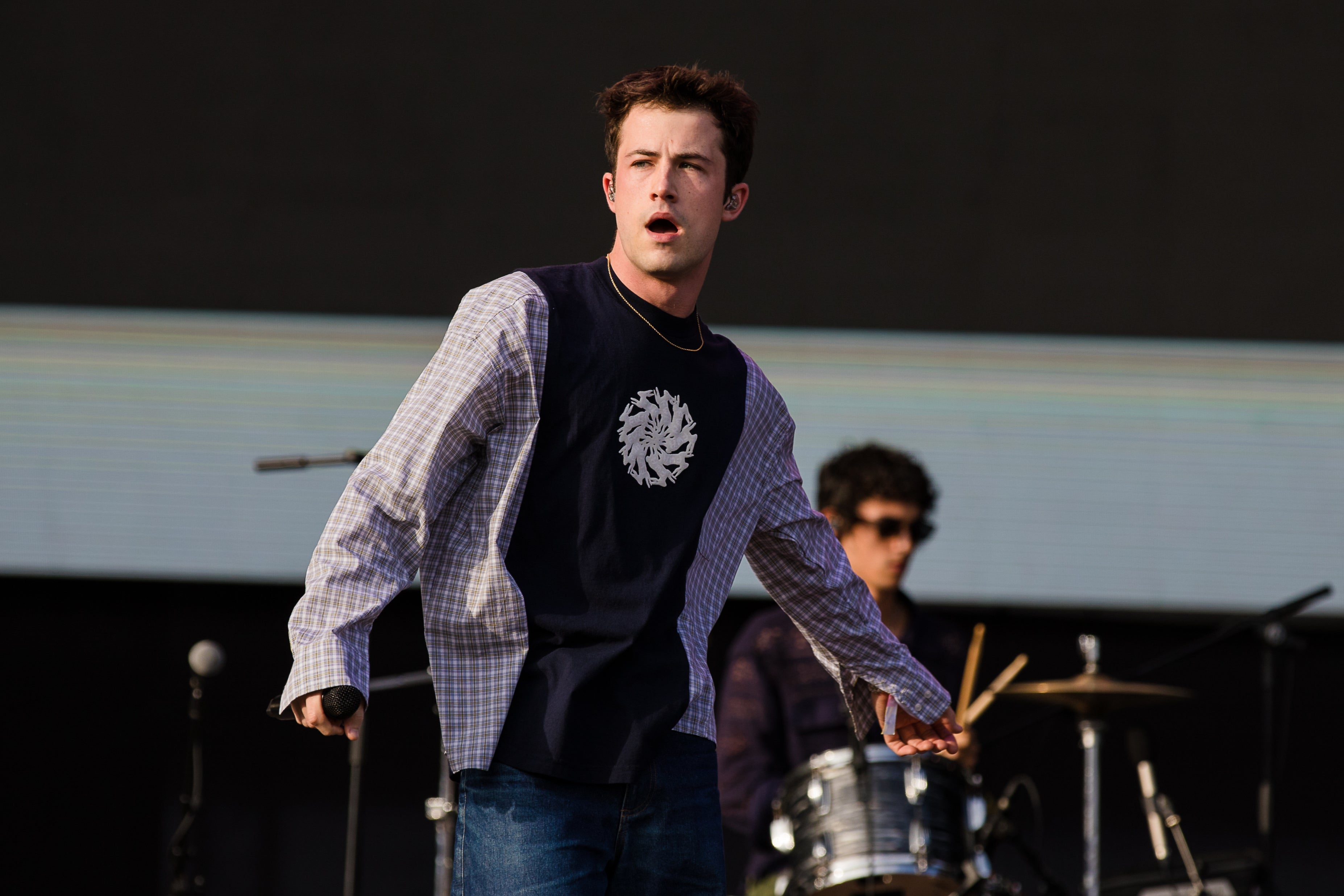 Dylan Minnette of Wallows, performing at Lollapalooza Brazil in March 2023