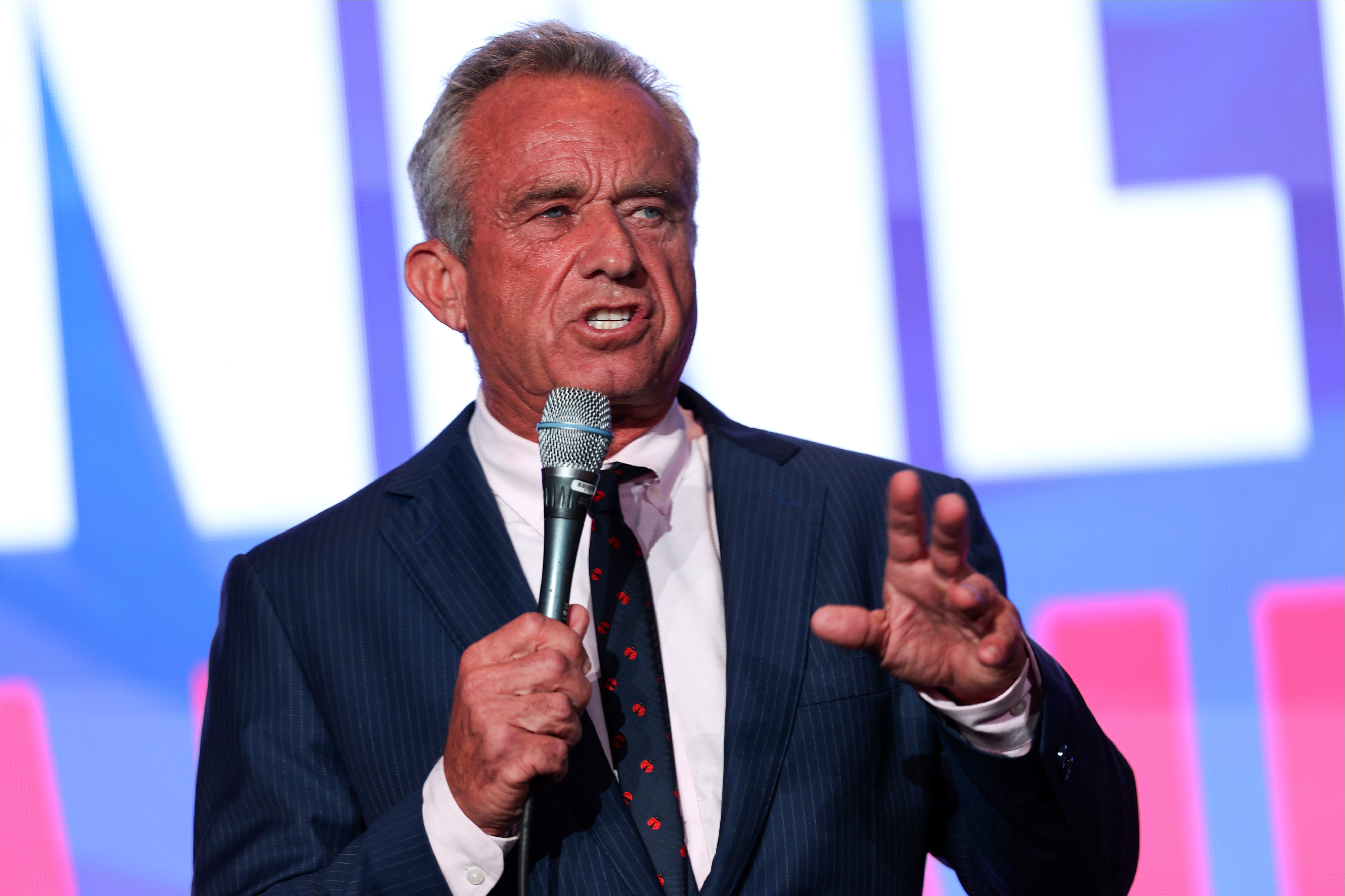 Independent US presidential candidate Robert F Kennedy Jr speaks at the Libertarian National Convention in Washington, DC, on Friday 24 May 2024