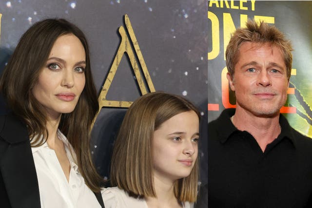 <p>Angelina Jolie, Vivienne and Brad Pitt</p>