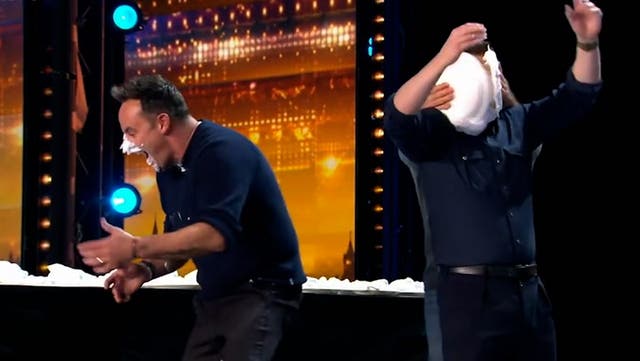 <p> Simon Cowell plays prank on Ant and Dec during final Britain’s Got Talent audition.</p>