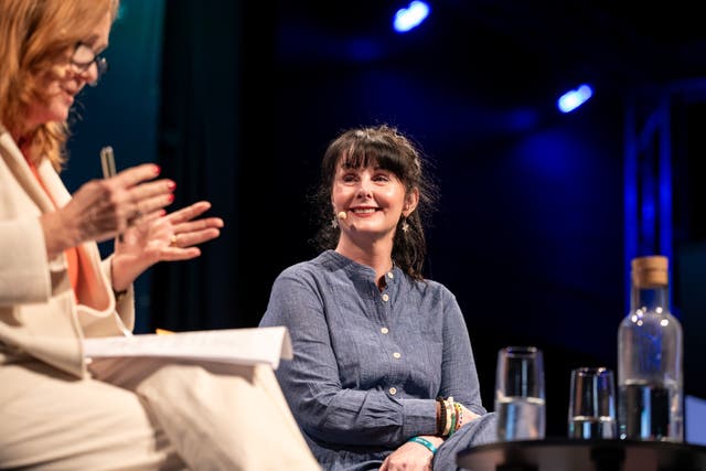 <p>Marian Keyes in conversation at Hay Festival 2024</p>