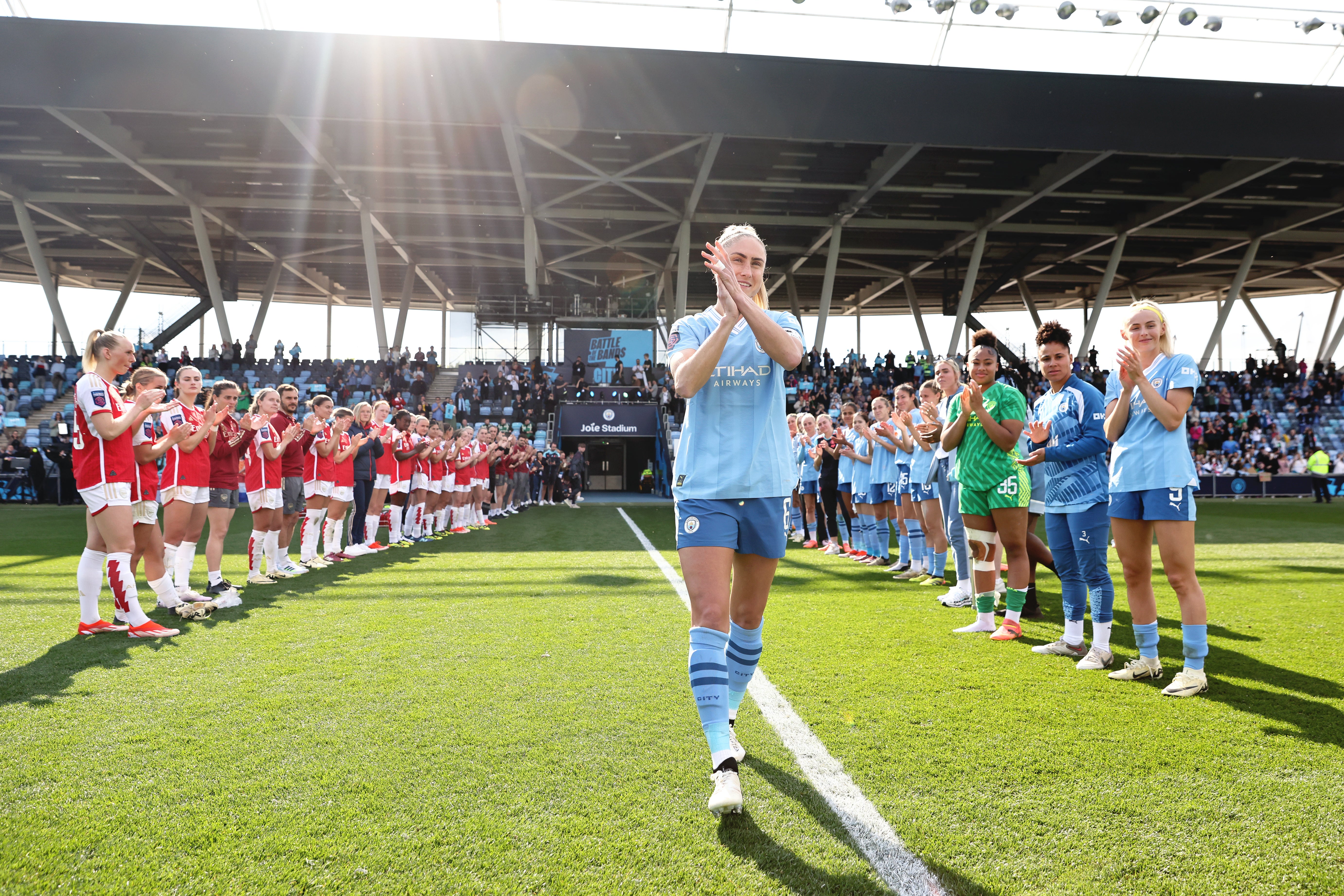 Steph Houghton had a guard of honour at her last home match for Manchester City