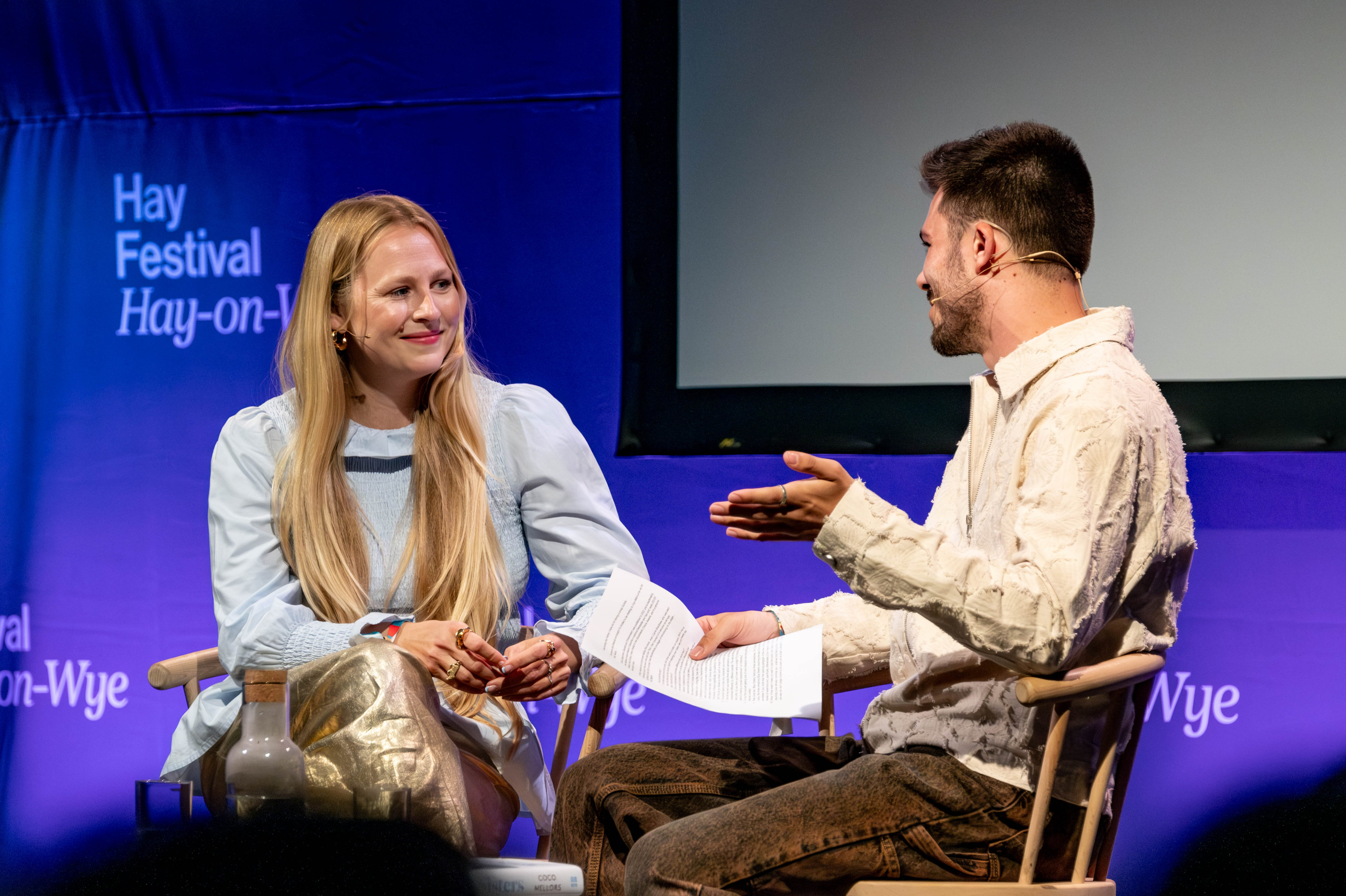 Coco Mellors and Jack Edwards at Hay Festival