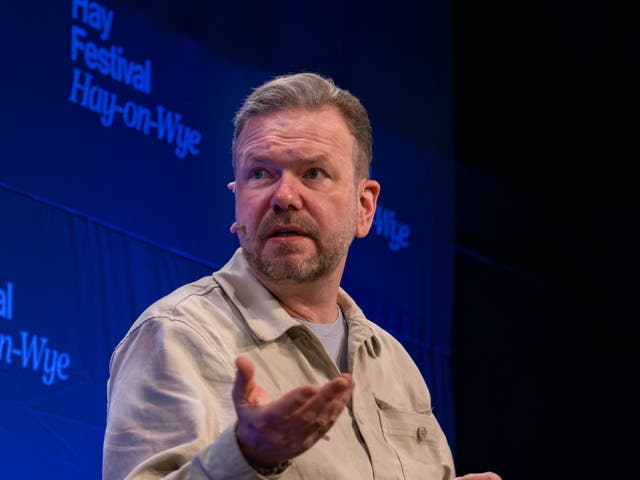 <p>O’Brien speaking at Hay </p>