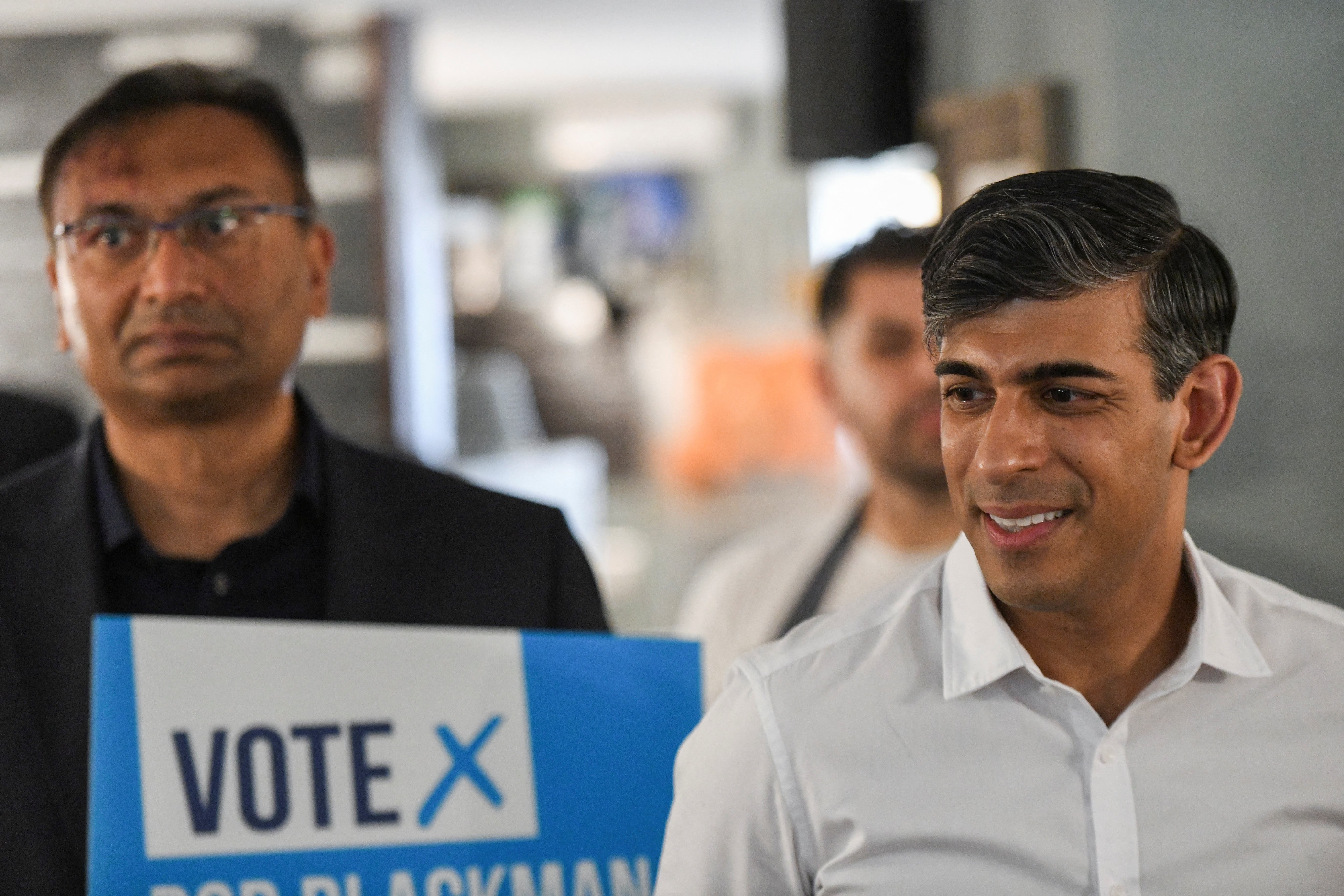 Prime Minister Rishi Sunak, during a campaign event (PA)