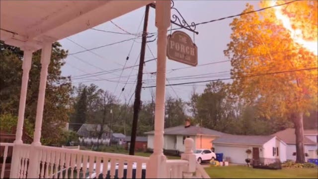 <p>Lightning strike causes house fire in West Seneca, New York.</p>