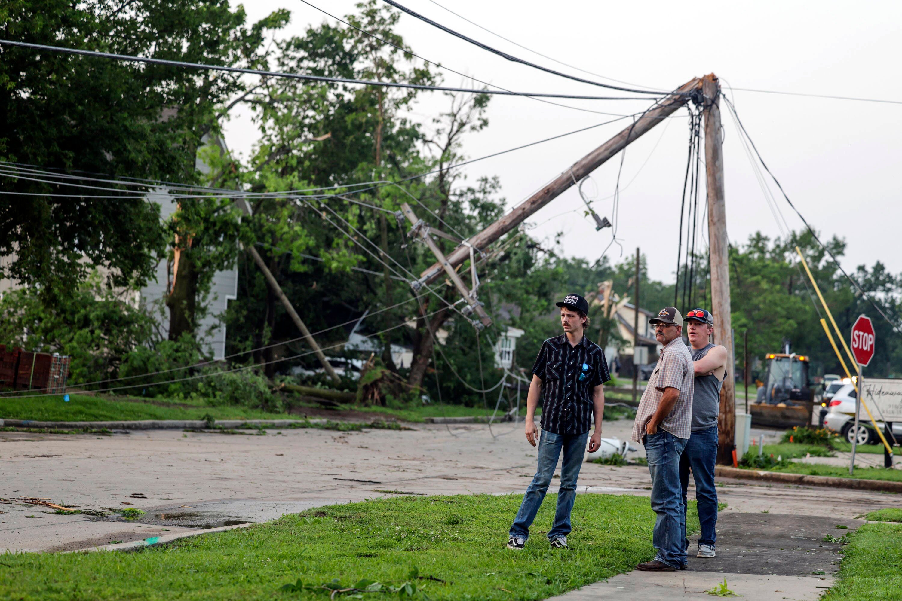 Claremore, Oklahoma residents survey storm damage on Sunday. Now, the deadly storms that struck the central US are heading for the east coast on Monday