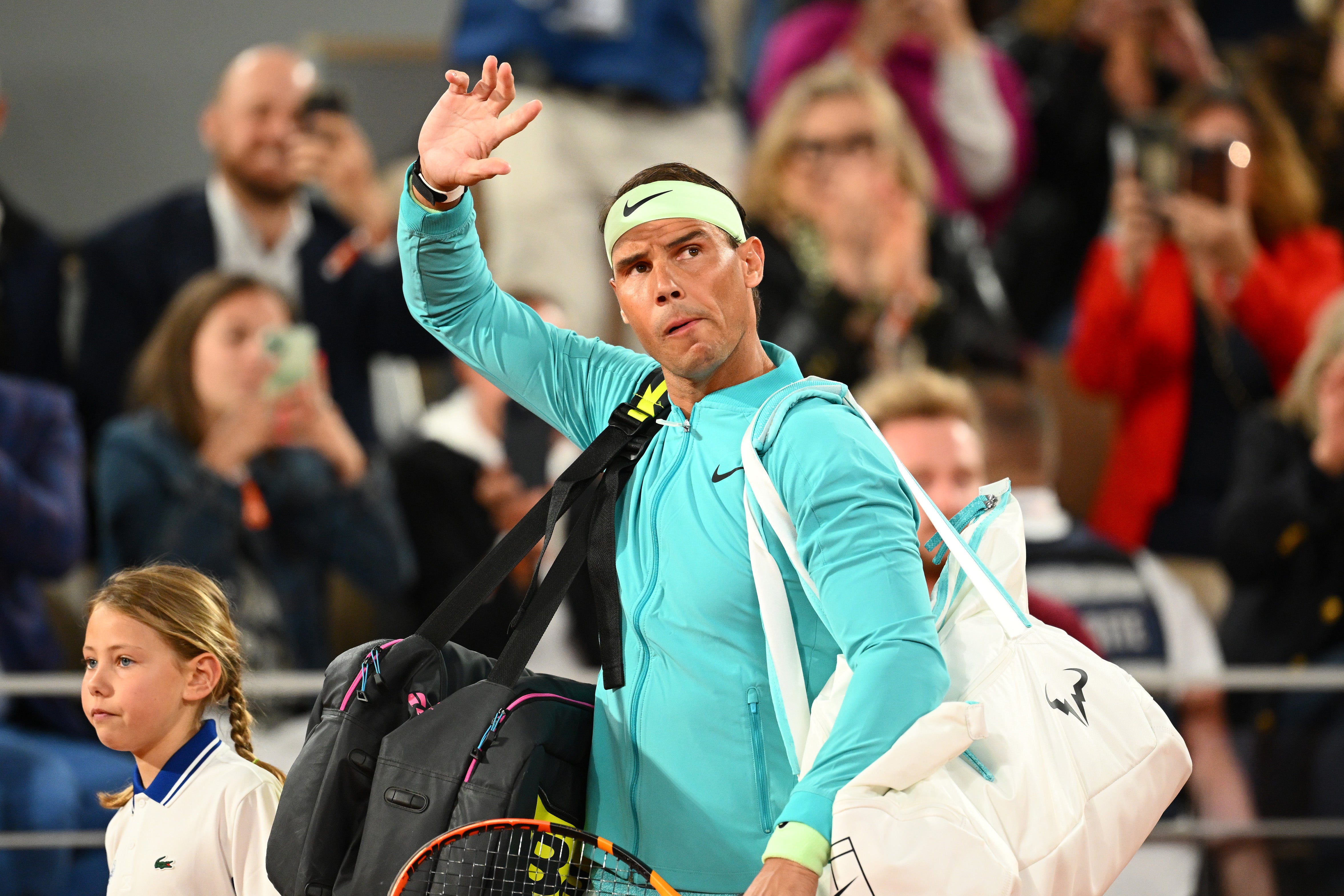 Nadal received a rapturous reception as he walked onto court