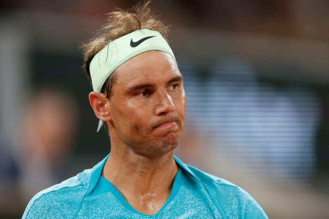 Rafael Nadal’s French Open domination looks to be over (Jean-Francois Badias/AP)