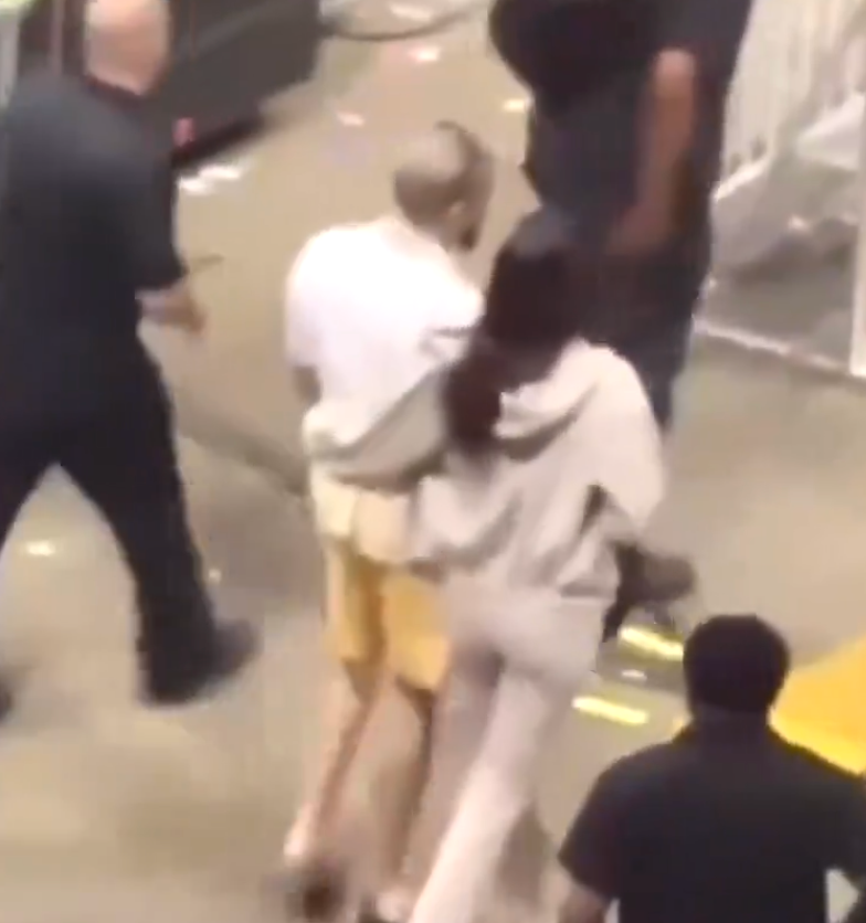 Kendall Jenner hugs Bad Bunny at Kaseya Center