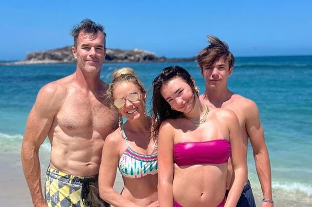 <p>Trista Sutter with her husband Ryan Sutter and their children in Mexico	</p>