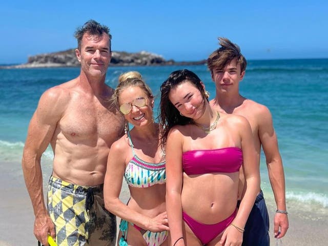 <p>Trista Sutter with her husband Ryan Sutter and their children in Mexico	</p>