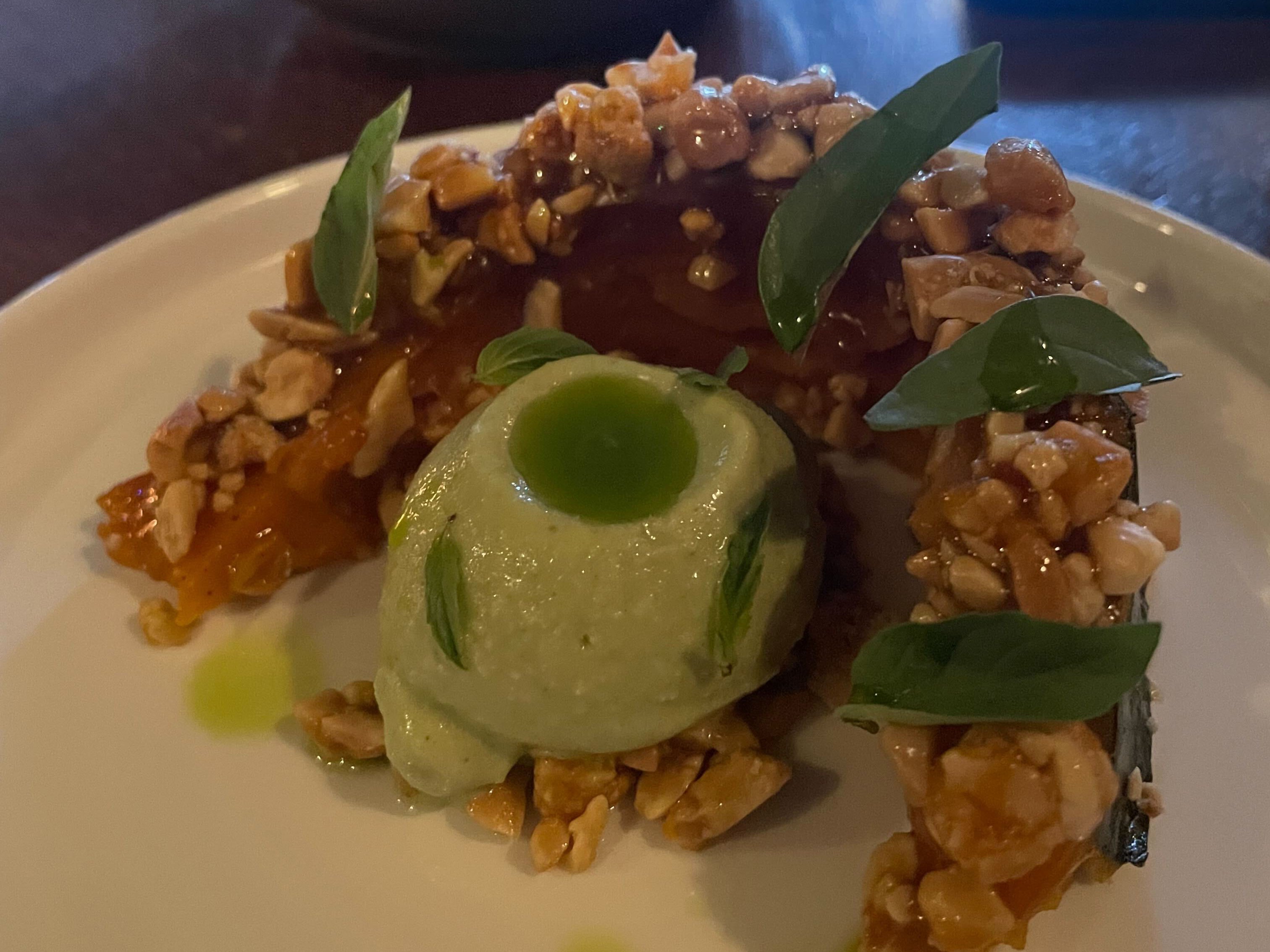 Pumpkin, peanut sambal and green curry ice cream: a wacky take on deconstructed Thai green curry