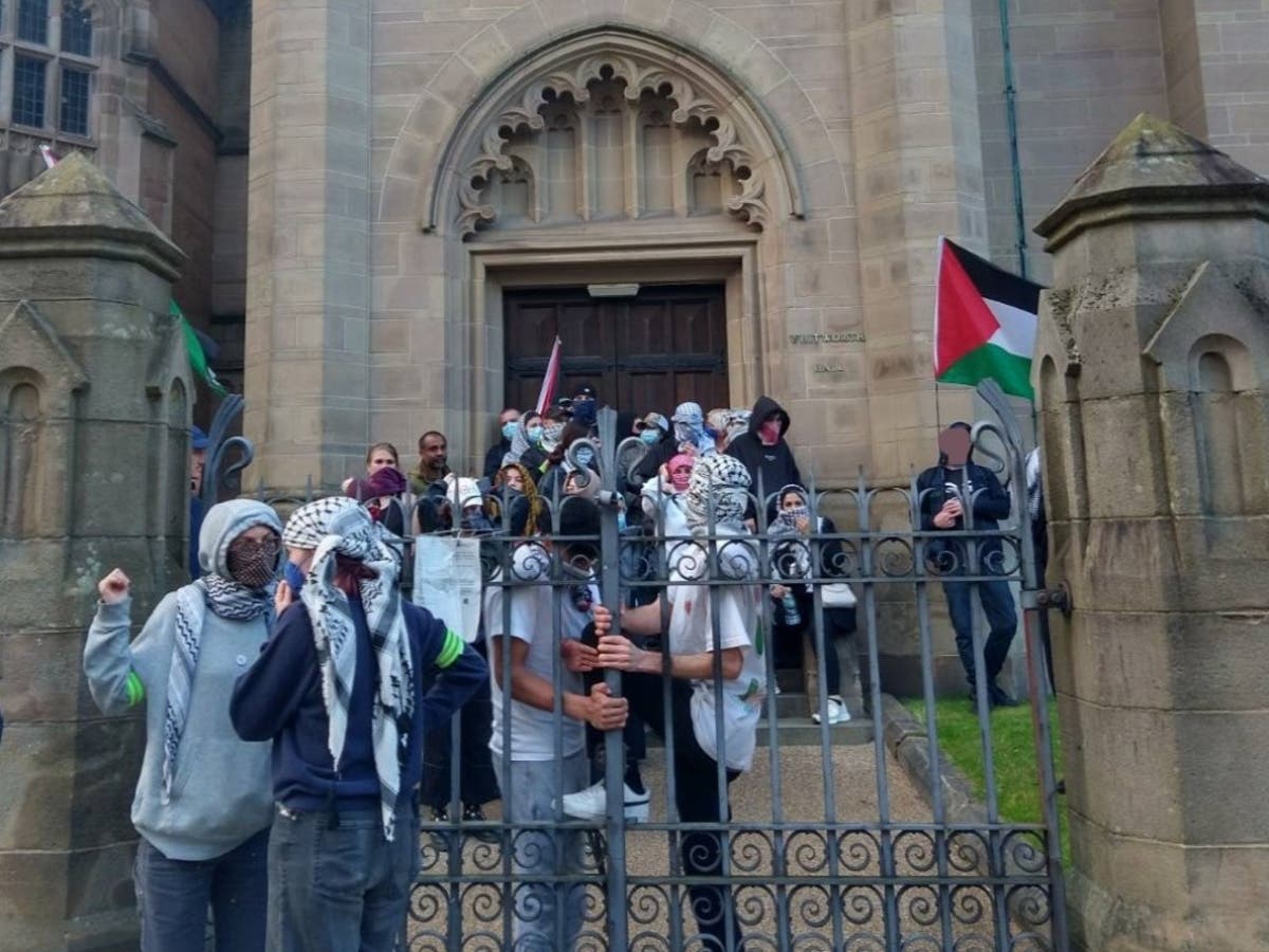 Palestine protesters take over University of Manchester exam building