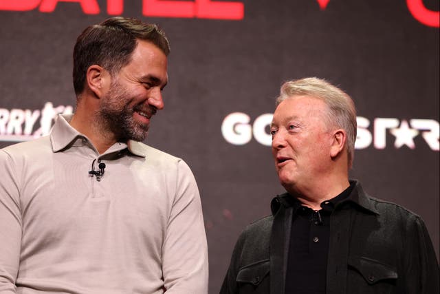 <p>Frank Warren (right) will pit five of his fighters against five of Eddie Hearn’s</p>