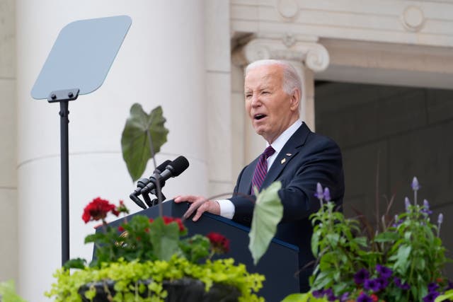 President Joe Biden delivers the Memorial Day Address at the 156th National Memorial Day in Arlington over the weekend 