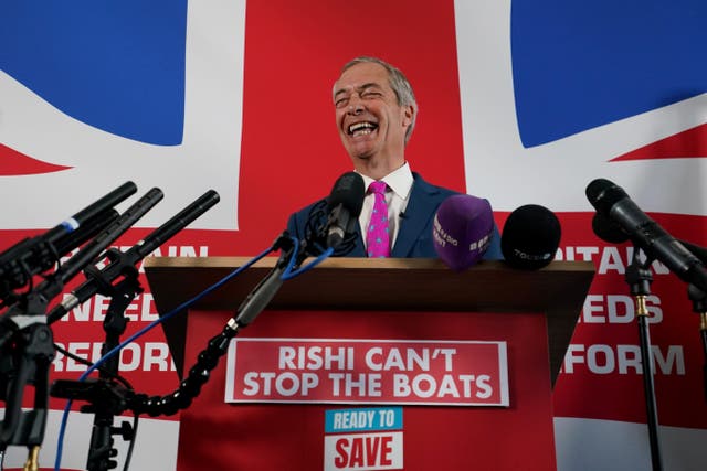 <p>Nigel Farage at the Royal Cinque Ports Yacht Club in Dover</p>
