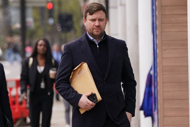 <p>Scott Law, 43, arrives at Highbury Corner Magistrates' Court</p>