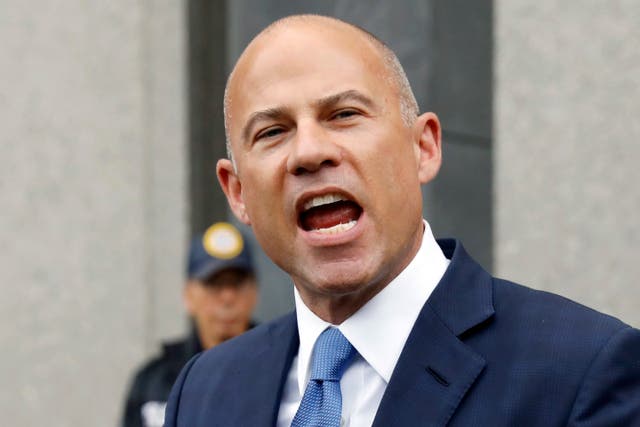 <p>Michael Avenatti makes a statement to the press as he leaves federal court in New York in June 2019 </p>