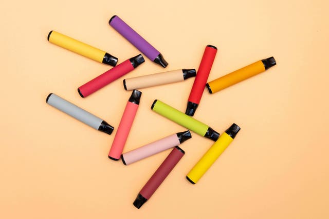 The colours and flavours of disposable vapes are appealing to children (Alamy/PA)