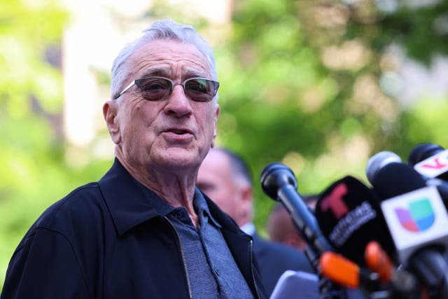 <p>Robert De Niro speaks about Donald Trump’s hush money trial and January 6 on 28 May 2024 </p>