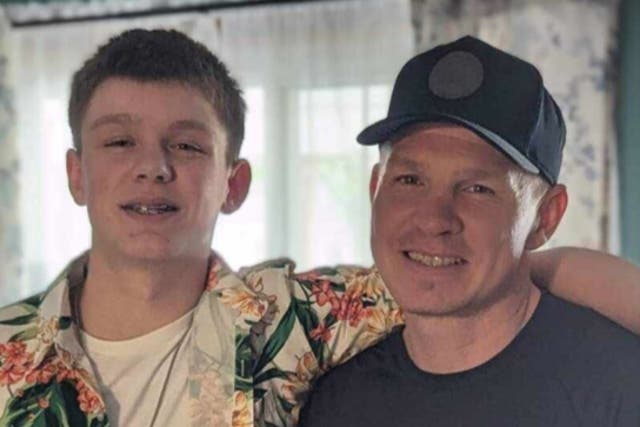 <p>Tyler Atchley, 14, left, and his father Matt Atchley, 42, right. The father and son died in a drowning incident at Lake Anna, Virginia, on 25 May, 2024</p>