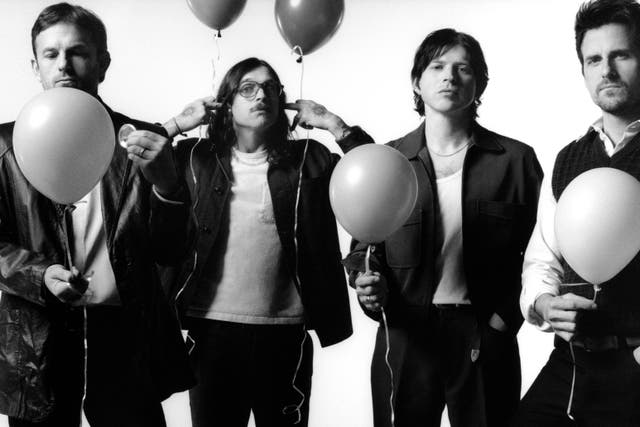 <p>Having a ball: Kings of Leon in promotional photos for their new album</p>