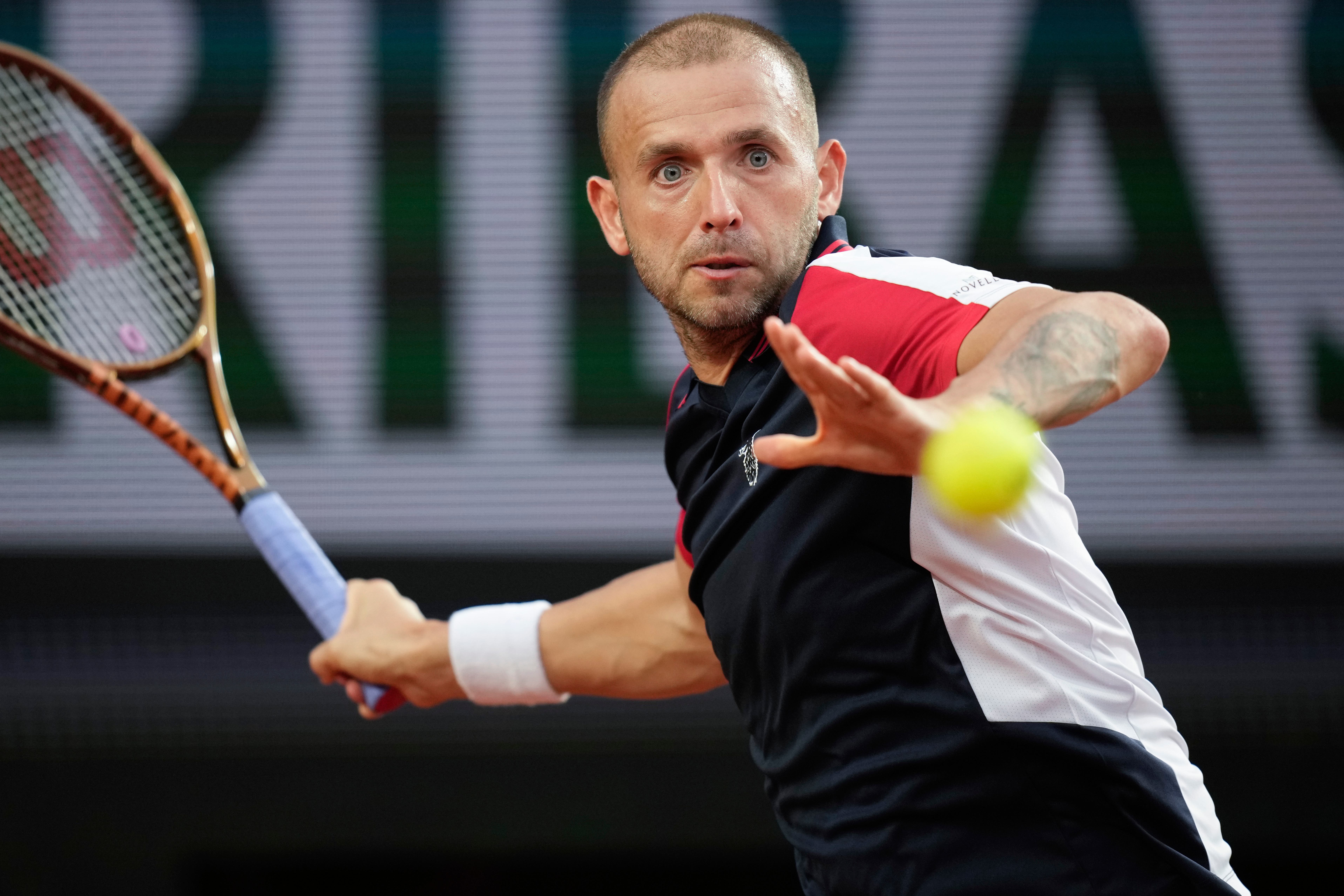 Dan Evans had a row with the umpire during his defeat