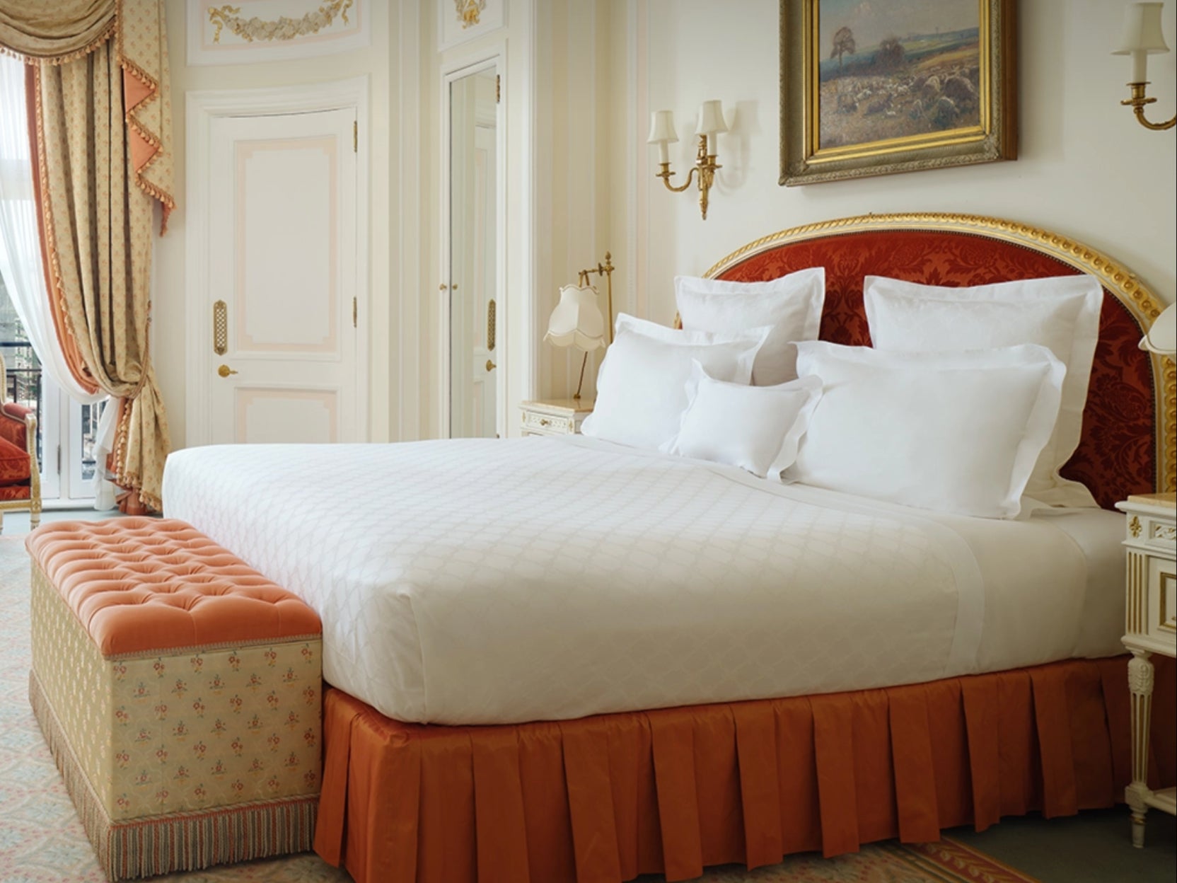 A room at The Ritz, London, where amenities include toilet paper and ‘a socket near the bed’