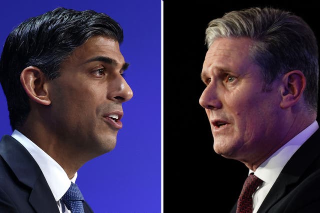 <p>Prime minister Rishi Sunak and Labour leader Sir Keir Starmer will go head to head in the first televised leaders’ debate of the general election campaign next week (PA)</p>