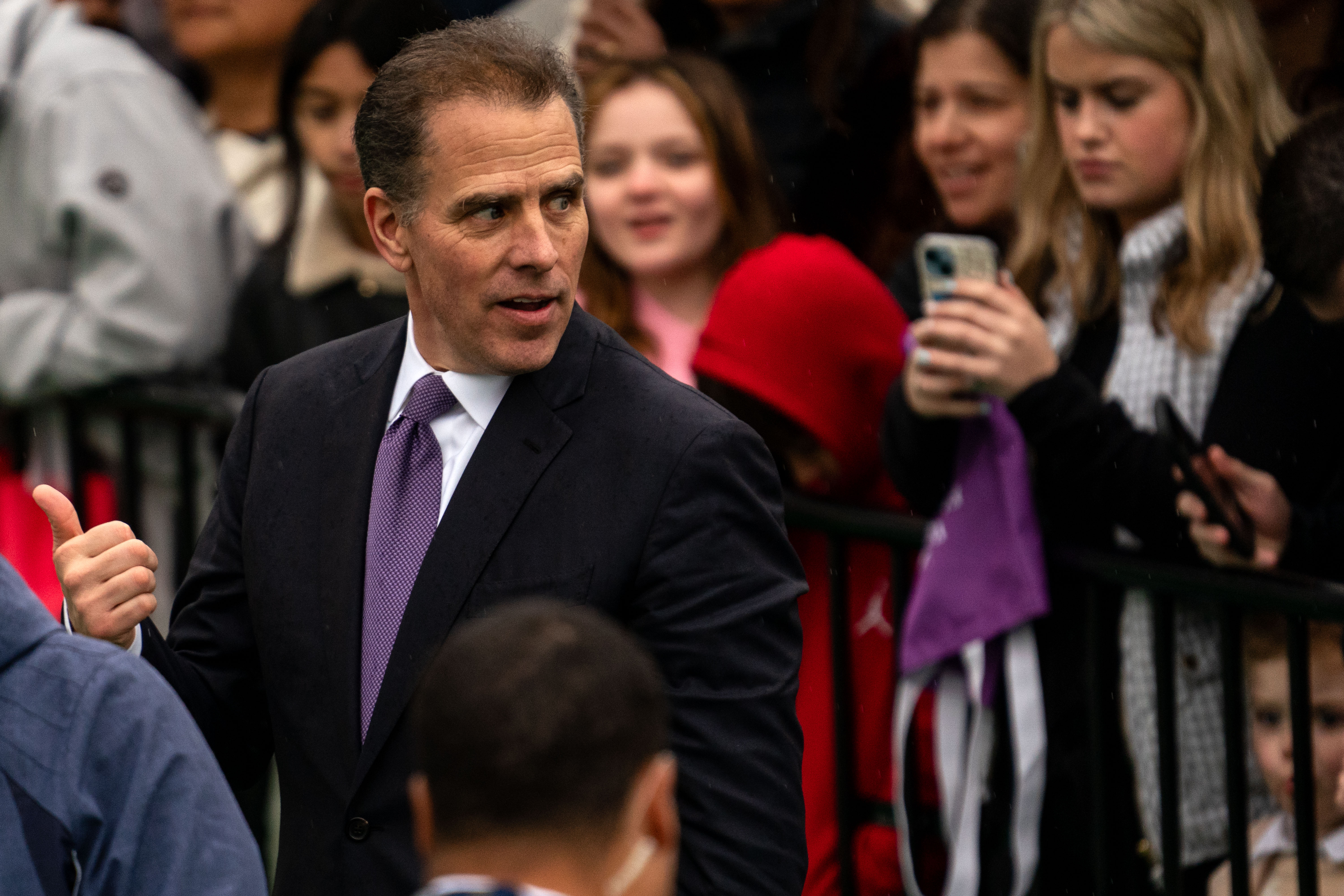 Hunter Biden, son of US President Joe Biden, participates in the annual White House Easter Egg Roll on the South Lawn of the White House on April 1, 2024 in Washington, DC