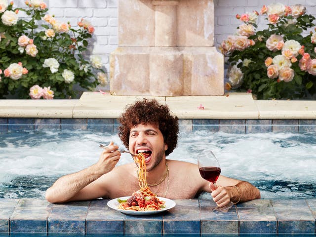<p>Songwriter Benny Blanco has released his first cookbook in which he eats spaghetti and drinks wine </p>