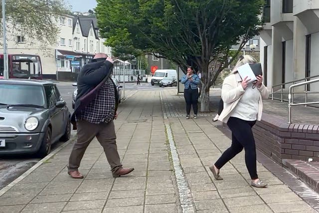 Ann and Bernard McDonagh arriving at Swansea Crown Court (Claire Hayhurst/PA)