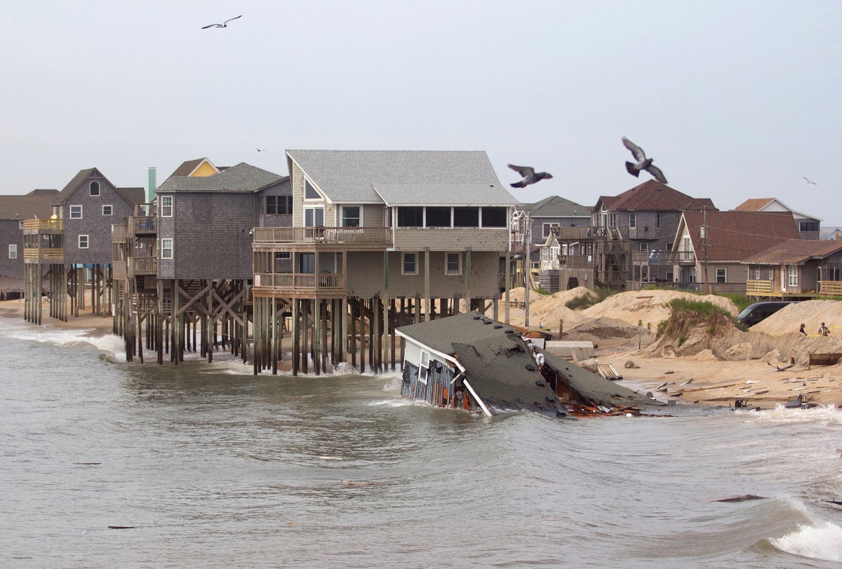 A 6th house has collapsed into the Atlantic Ocean along North Carolina’s Outer Banks