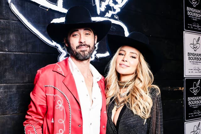 <p>Ryan Bingham and Hassie Harrison attend Bingham’s Bourbon NFR After Party at Inspire at the Wynn on 7 December 2023 in Las Vegas, Nevada</p>