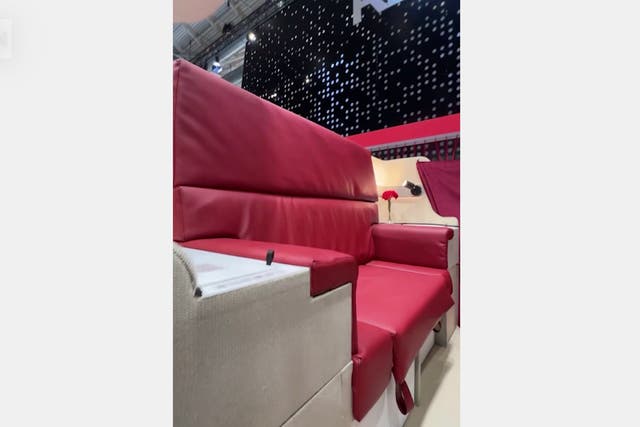 <p>The new Chaise Lounge double-decker first-class seat was shown at the Aircraft Interiors Expo in Hamburg this month </p>