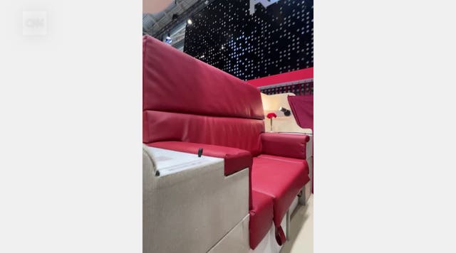 <p>The new Chaise Lounge double-decker first-class seat was shown at the Aircraft Interiors Expo in Hamburg this month </p>