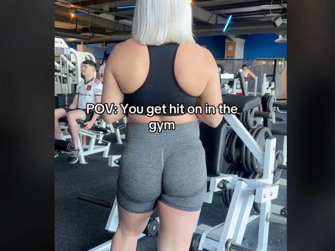 A mother and fitness coach shares how she repells unwanted advances from men at the gym (@mashaspeaches/ TikTok)