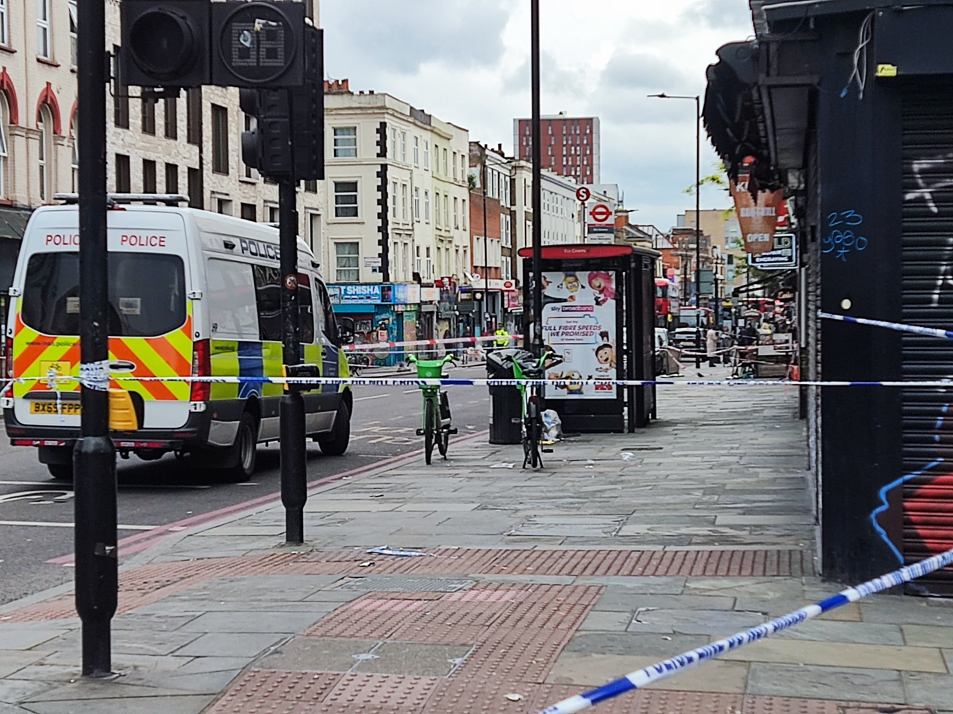 Officers were called at around 9.20pm on Wednesday to reports of the shooting near Evin restaurant on Kingsland High Street