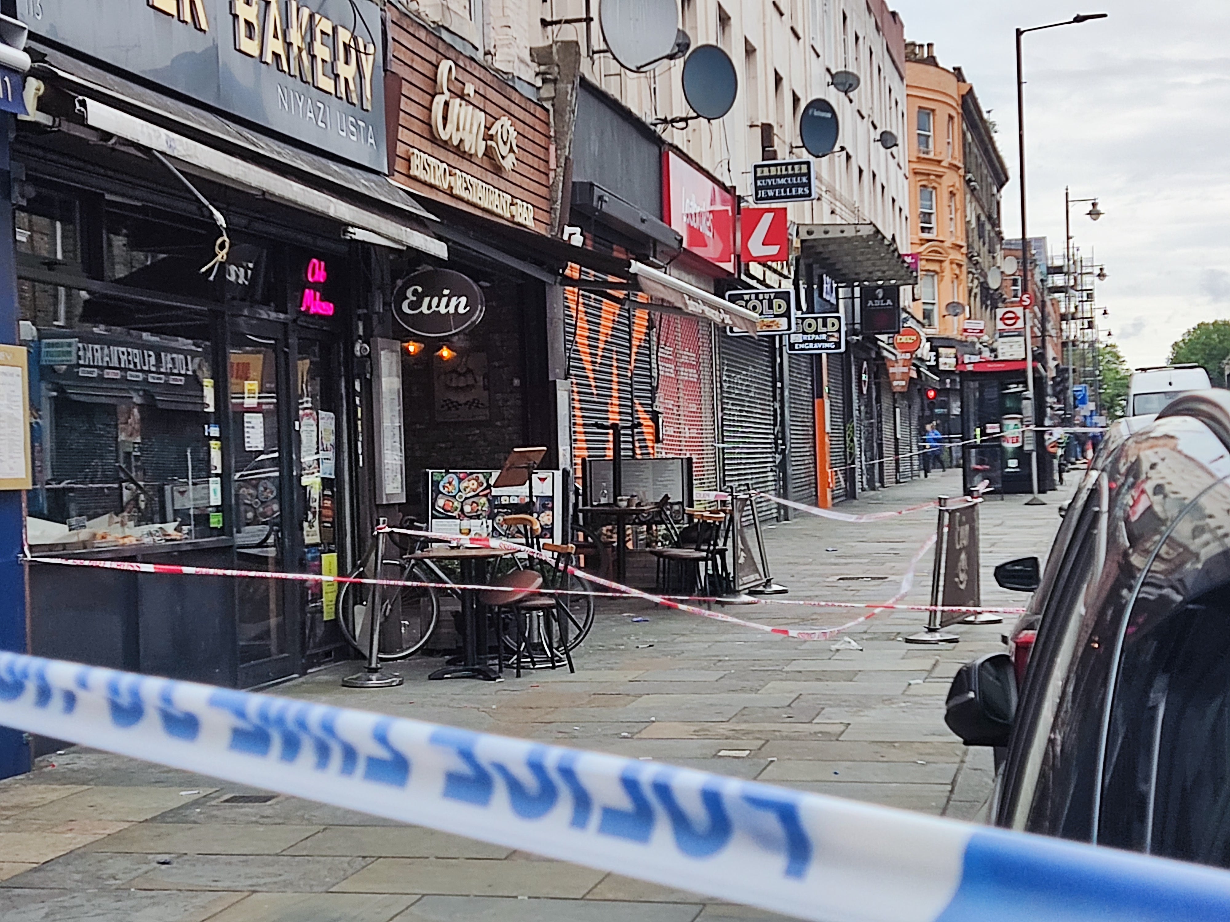 The restaurant where the shooting took place in Dalston