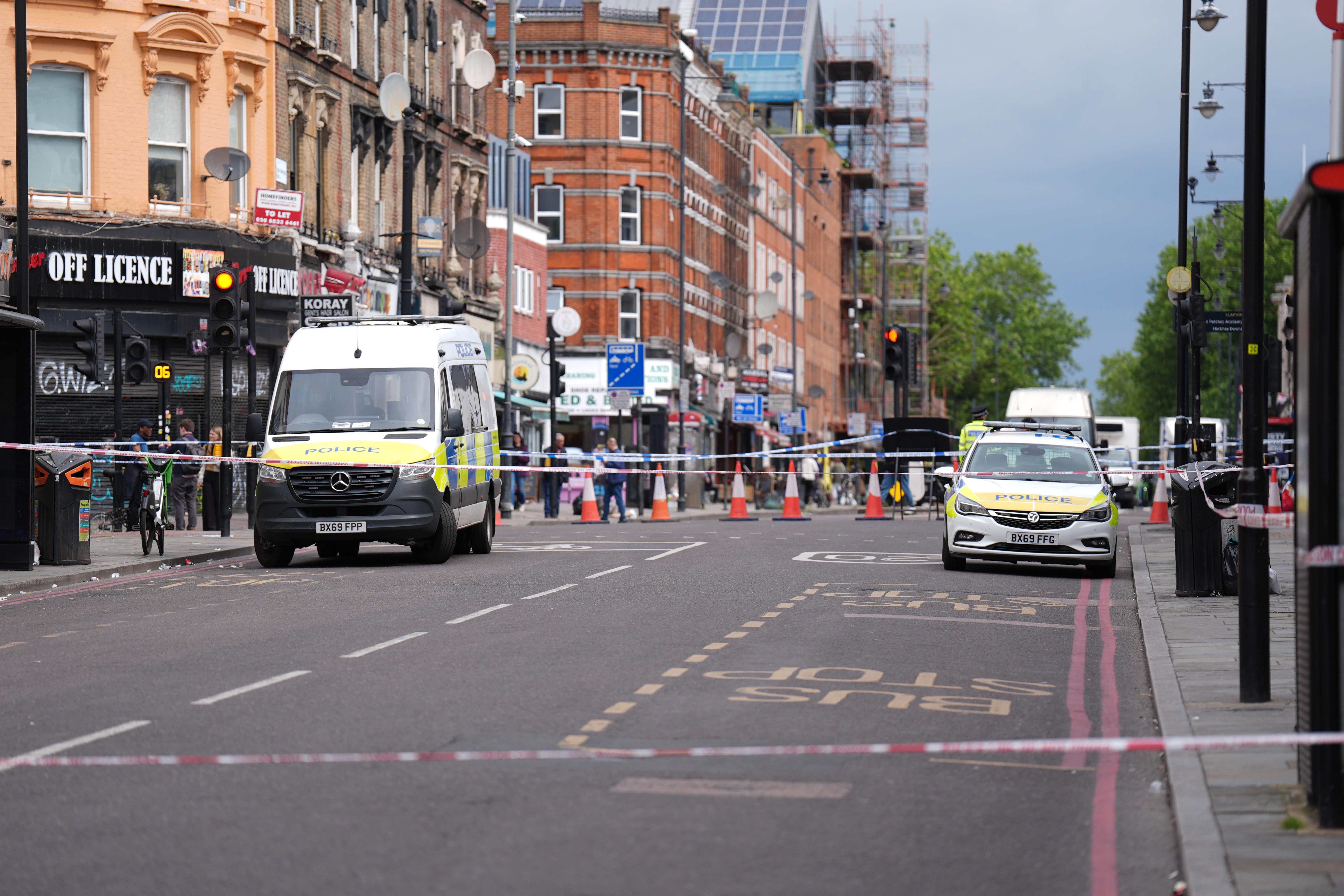 One crime scene remains in place in Kingsland High Street