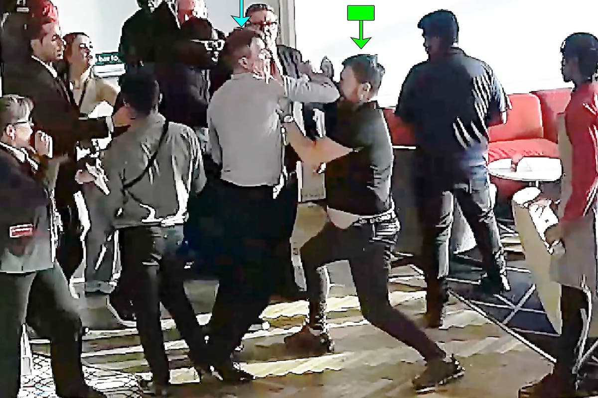 Video shows moment Roy Keane ‘elbowed’ Arsenal fan Scott Law after alleged headbutt