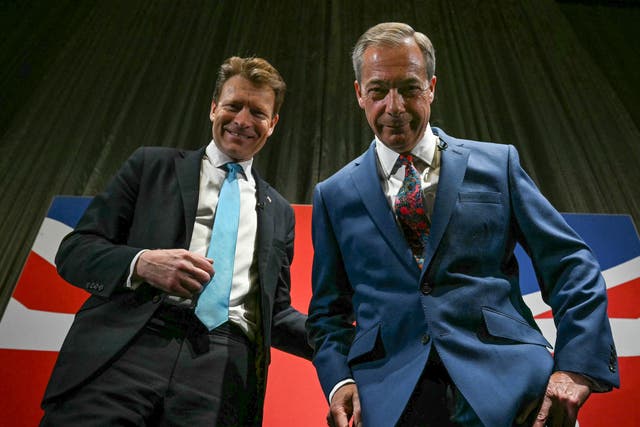 <p>Richard Tice (left) with Nigel Farage </p>