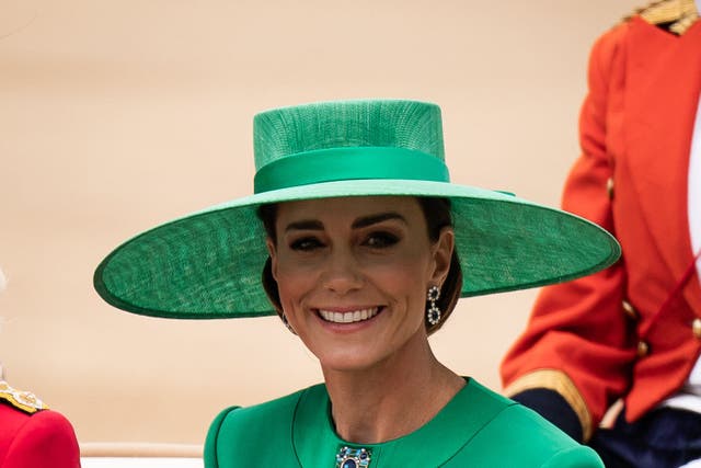 The Princess of Wales during the Trooping the Colour ceremony at Horse Guards Parade, central London (Aaron Chown/PA)