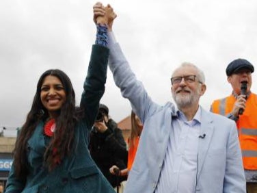 Ms Shaheen with ex-Labour leader Jeremy Corbyn