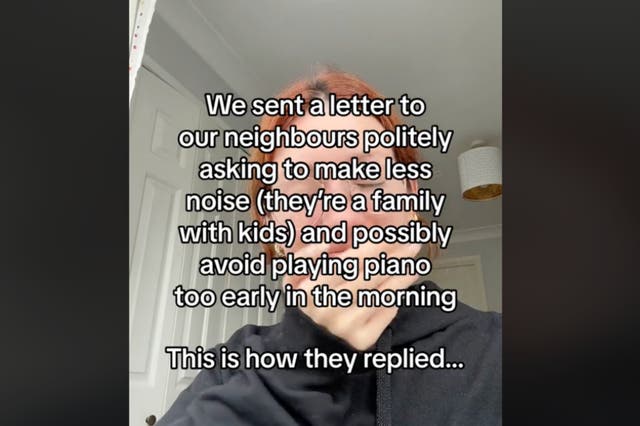 <p>Martina Panchetti shows sweet letter from neighbours apologising for practicing piano early in the mornings (@maartinapanchetti/ TikTok)</p>