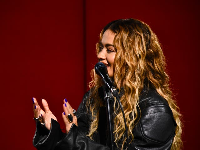 <p>Rita Ora performs during her Music Box session with The Independent</p>